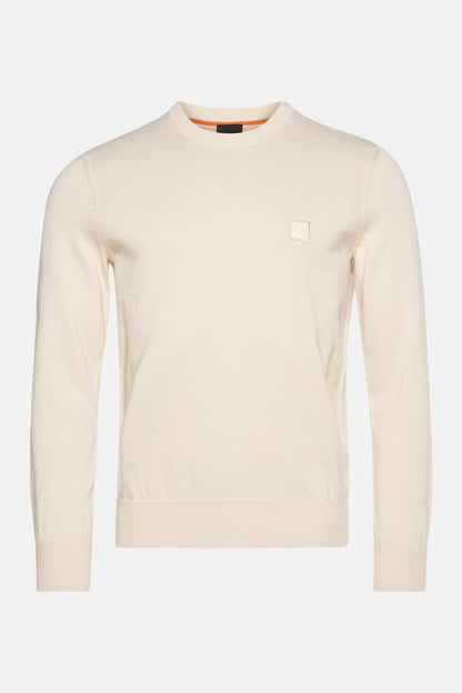 Pull met ronde hals - ecru