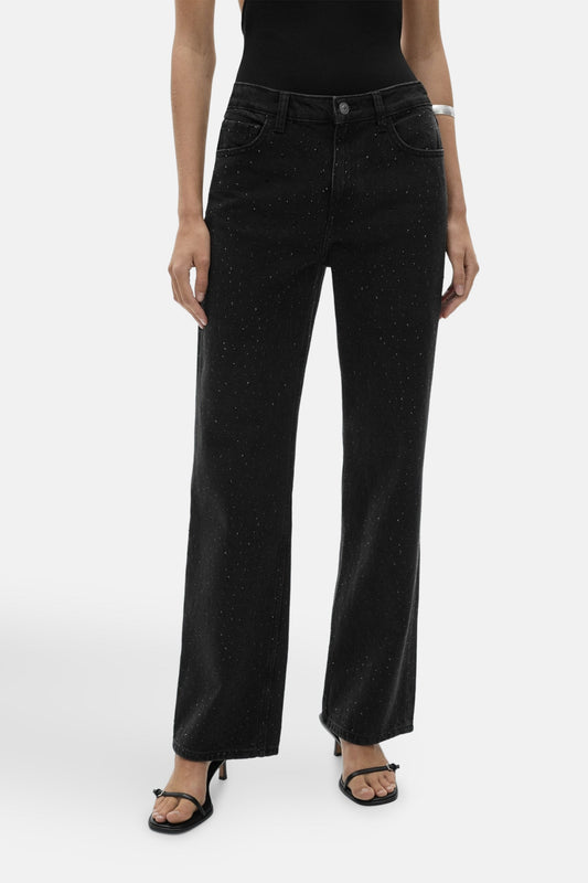 DIONI - Donkergrijze Jeans