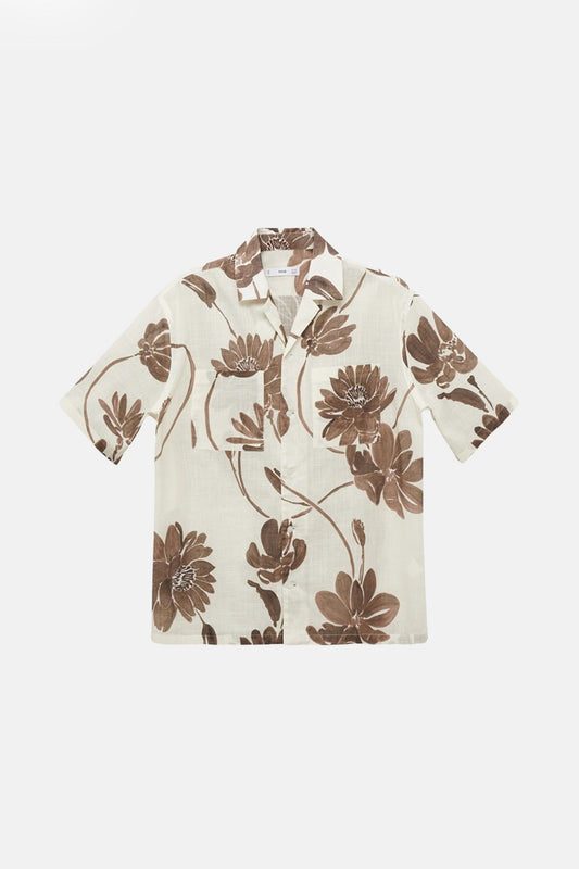 Korte Mouwen Shirt - Bruin