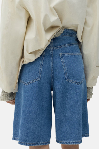 Middelblauwe Denim Bermuda Shorts