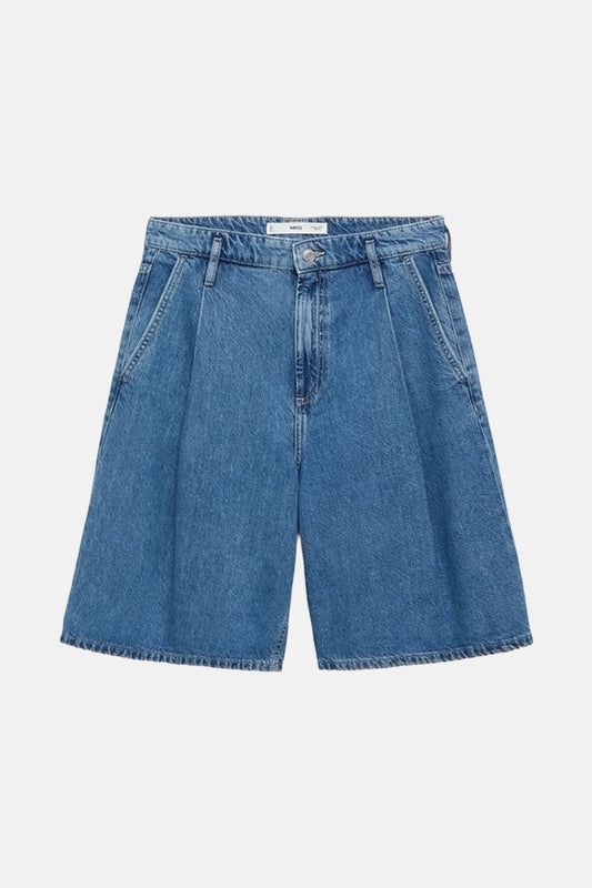 Middelblauwe Denim Bermuda Shorts