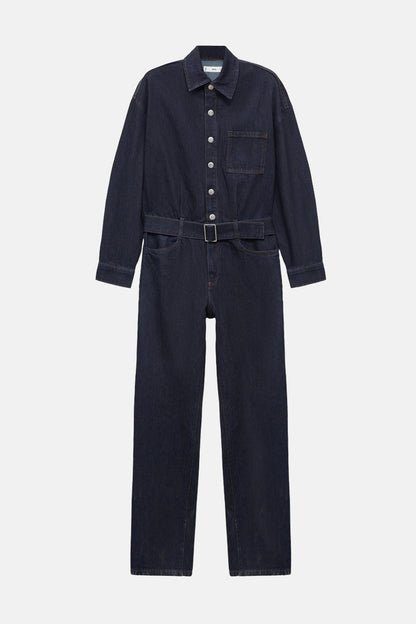 Donkerblauwe Denim Jumpsuit