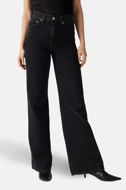 RIBCAGE WIDE - Black Denim
