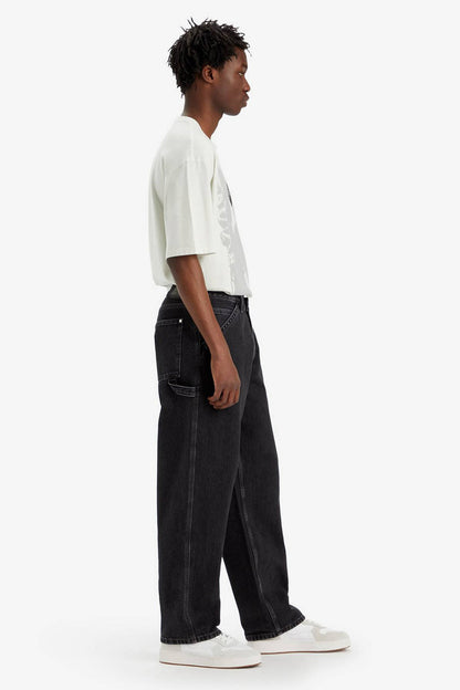 Black Denim Baggy Carpenter Pants