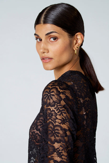 Lange Mouwen Zwarte Blouse