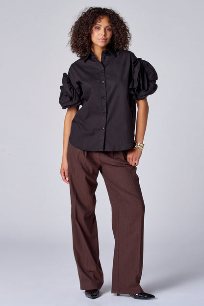 Blouse met korte mouwen - Zwart