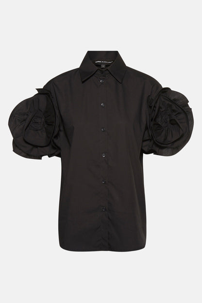 Blouse met korte mouwen - Zwart