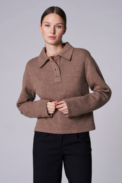 Taupe V-Hals Trui