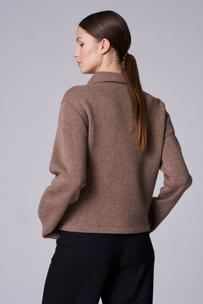 Taupe V-Hals Trui