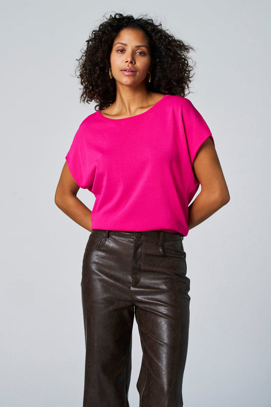 Roze Trekkingtrui met Ronde Hals