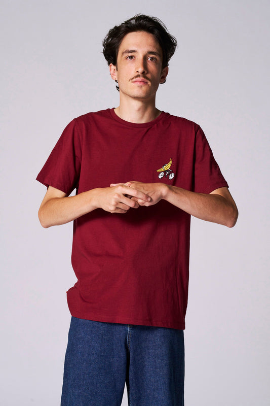 Korte Mouwen T-shirt - Bordeauxkleur