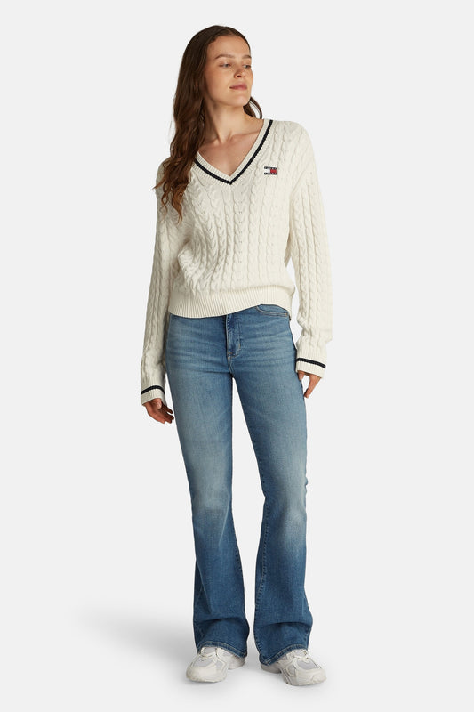 Witte V-hals Trui