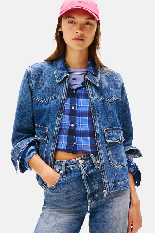 Jeansjas donkerblauwe denim - TOMMY JEANS