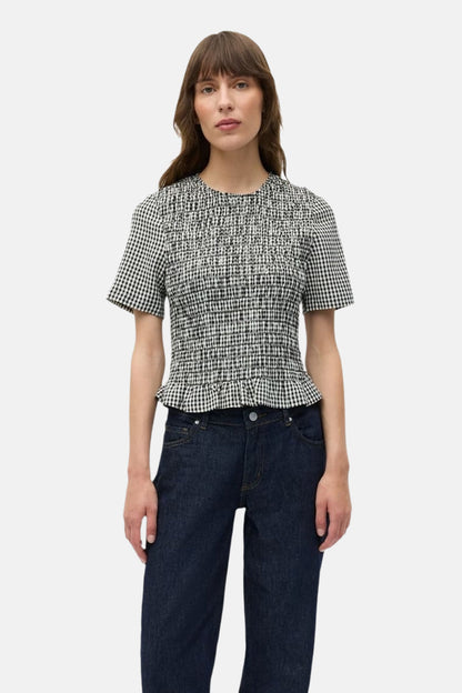 Blouse met korte mouwen - wit
