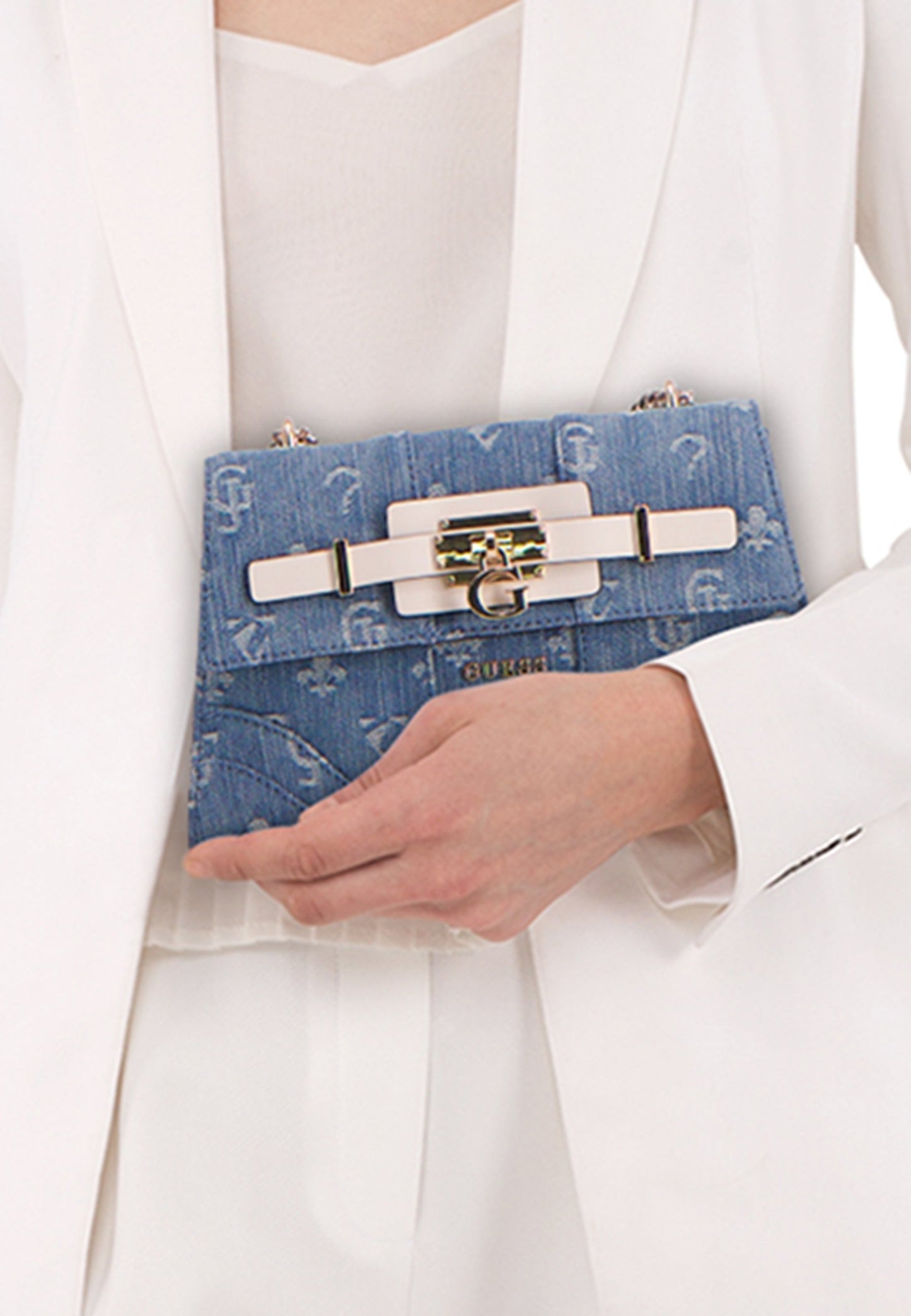 Denim Schoudertas - Middenblauw