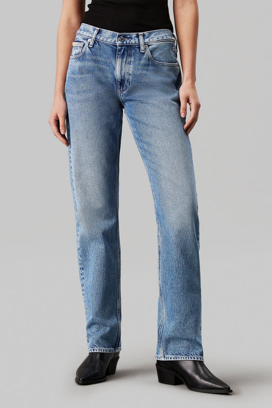 Light Blue Denim Low Rise Straight Jeans