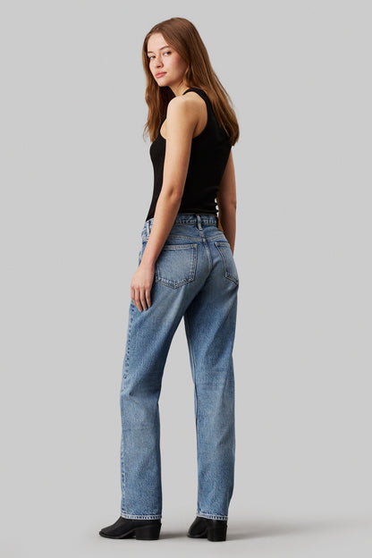 Light Blue Denim Low Rise Straight Jeans