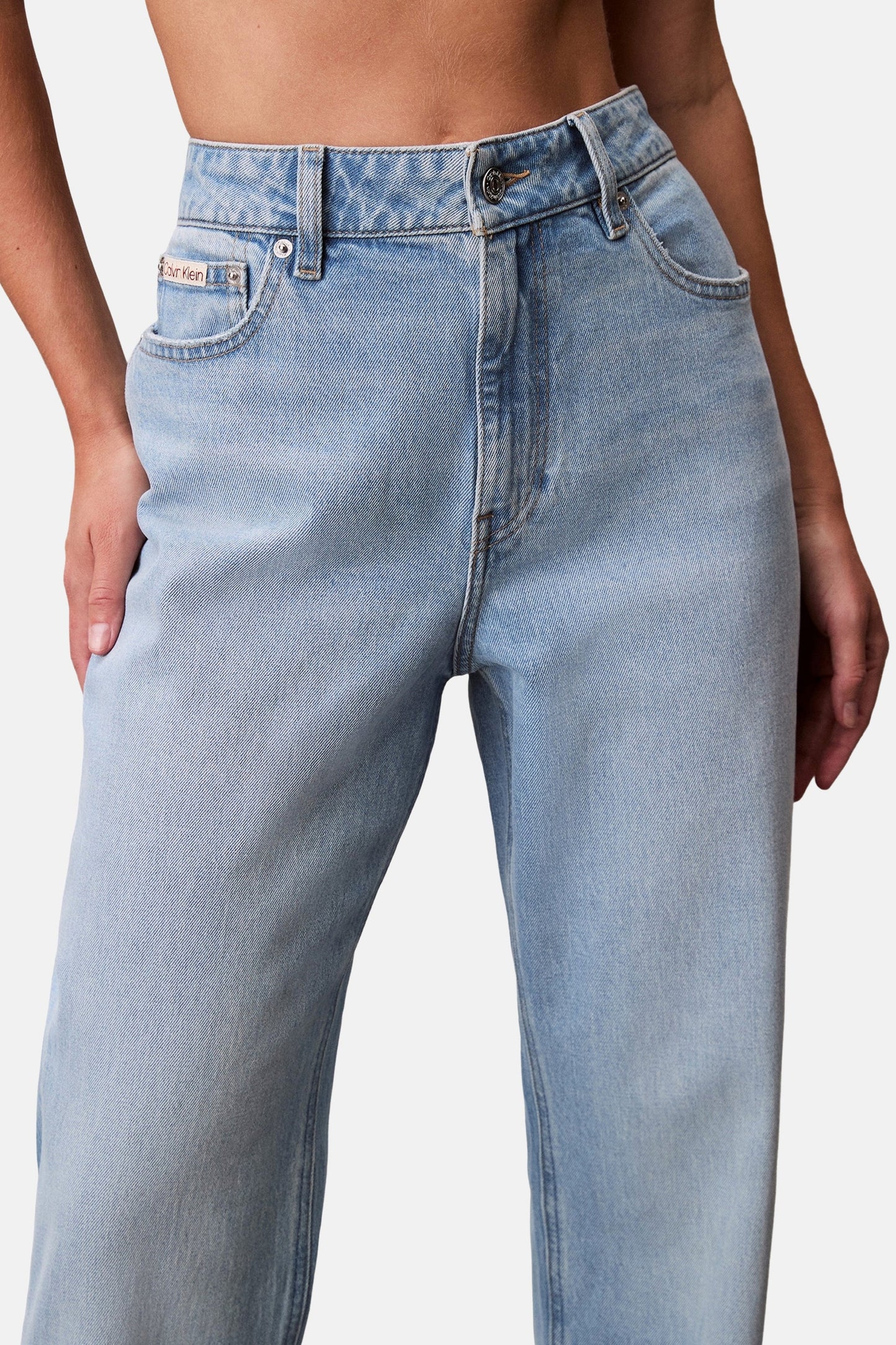 Calvin Klein Lichtblauwe Denim Rechtemodel Jeans