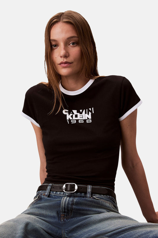 Calvin Klein Zwart T-shirt met Korte Mouwen