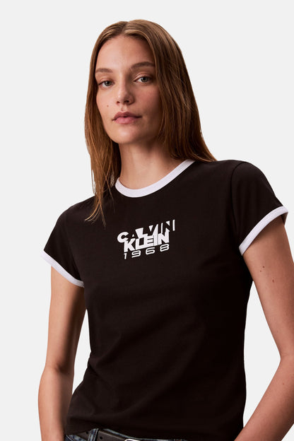 Calvin Klein Zwart T-shirt met Korte Mouwen
