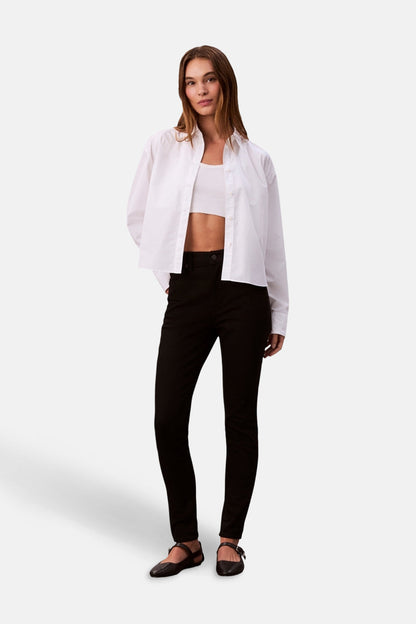 HOOG RIJ SKINNY - zwarte denim