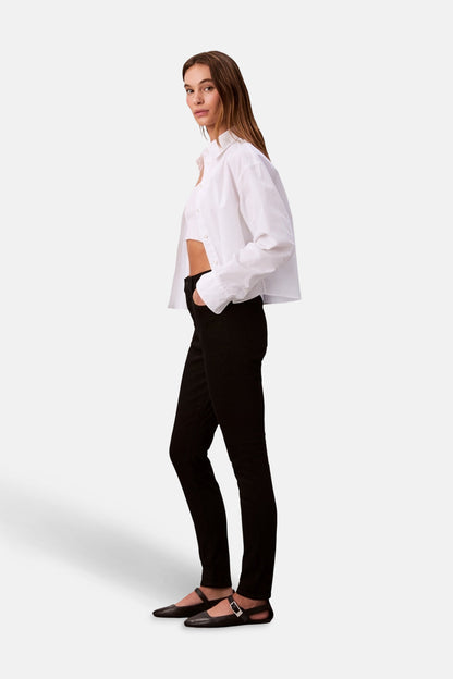 HOOG RIJ SKINNY - zwarte denim