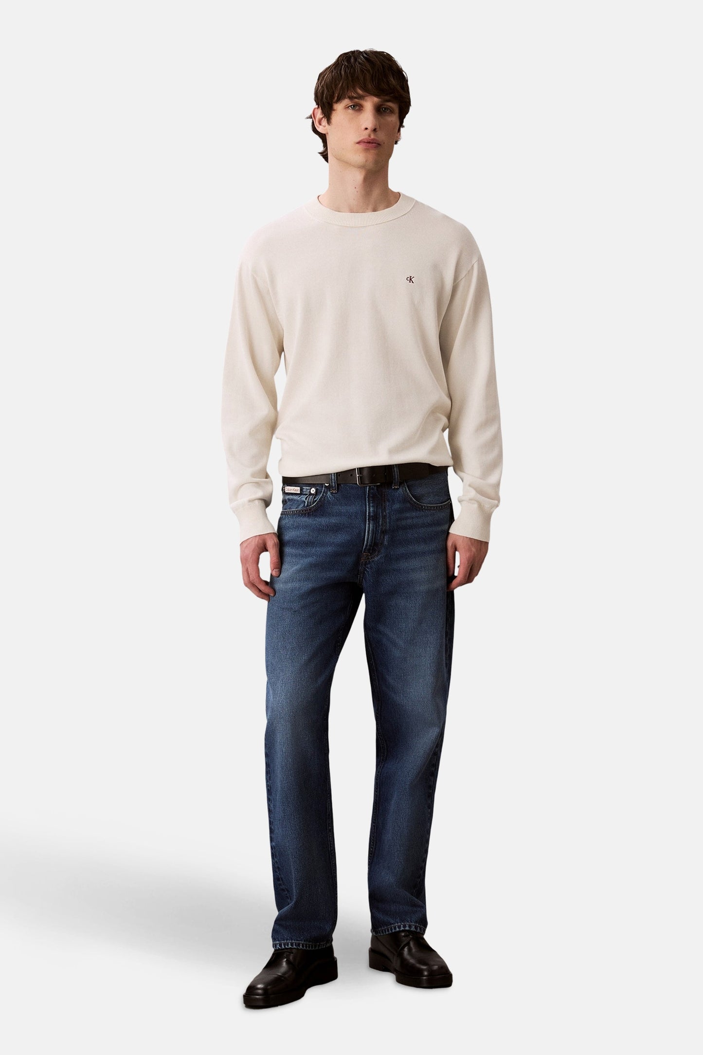 Beige Ronde Hals Sweater - Calvin Klein