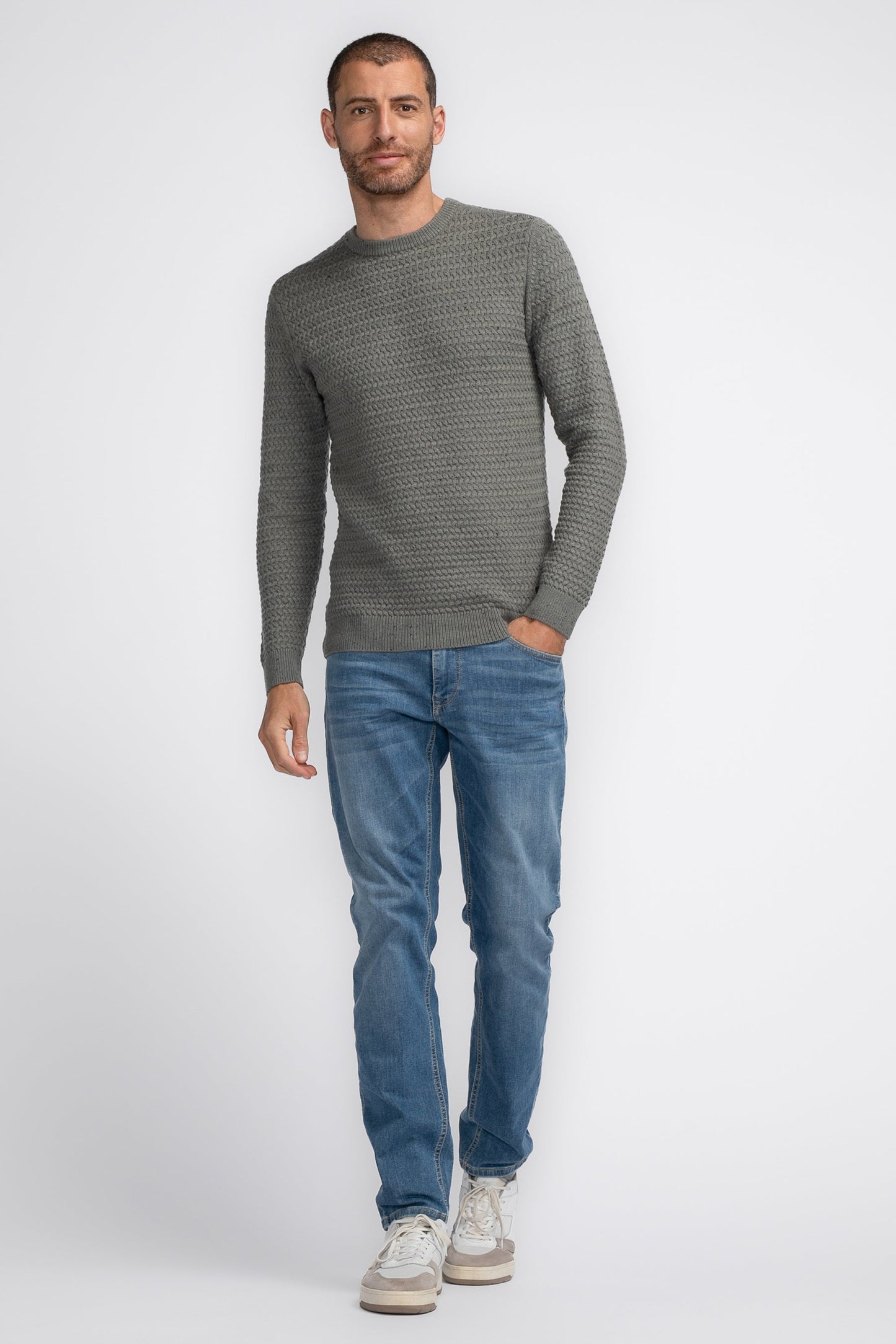Pull met ronde hals - groen