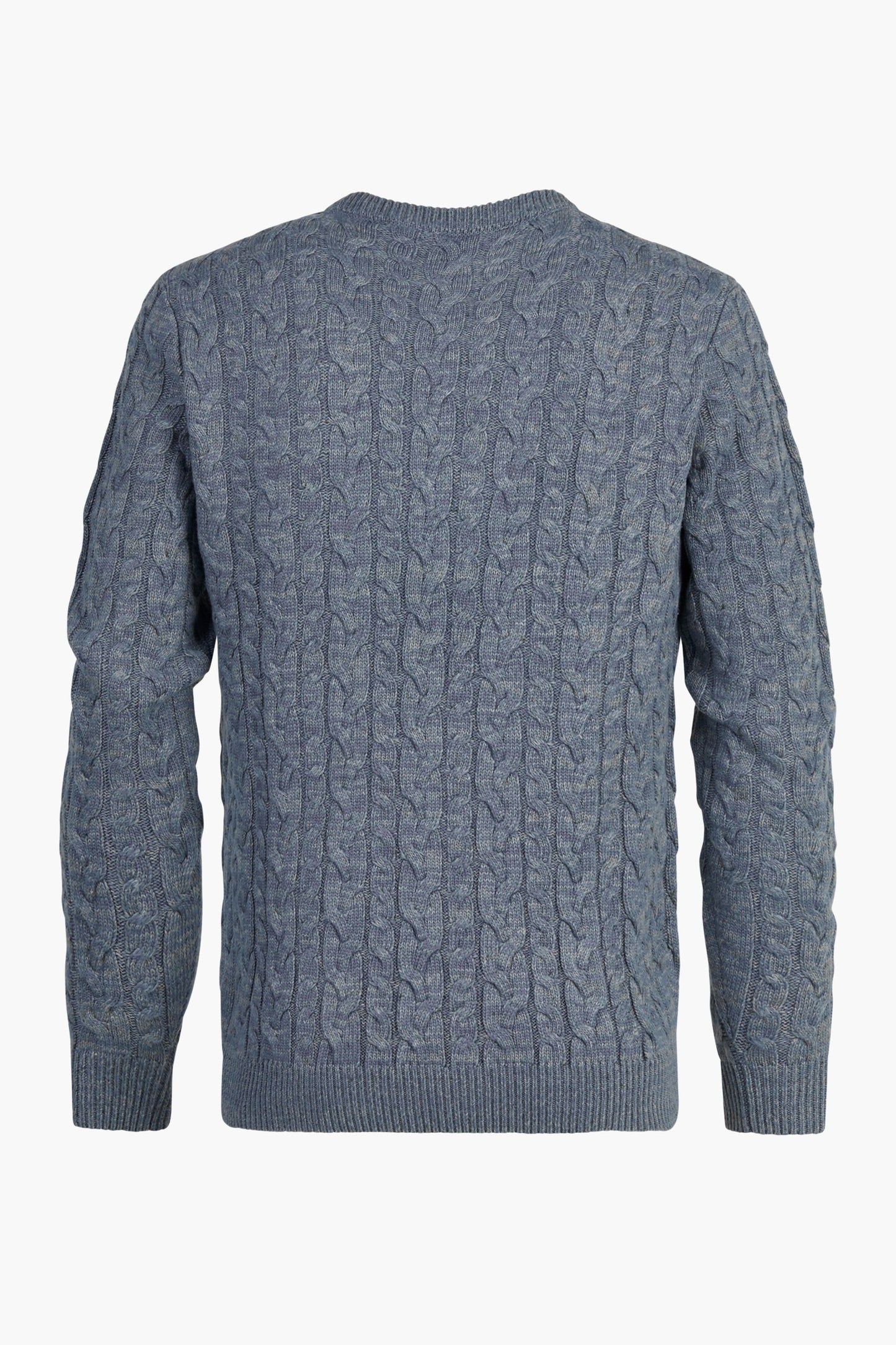Blauwe trui met ronde hals