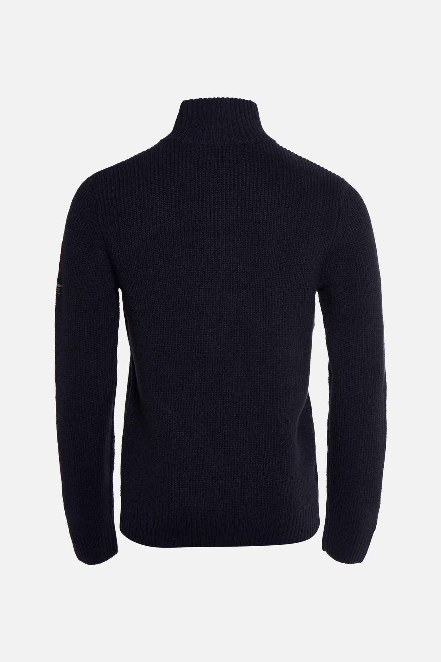 Blauwe trui met ronde hals