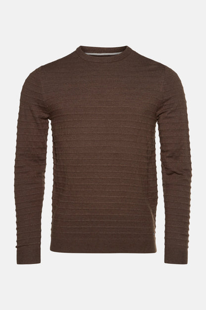 Pull met ronde hals - bruin