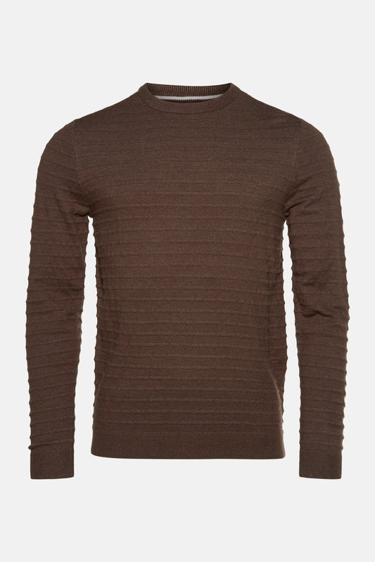 Pull met ronde hals - bruin
