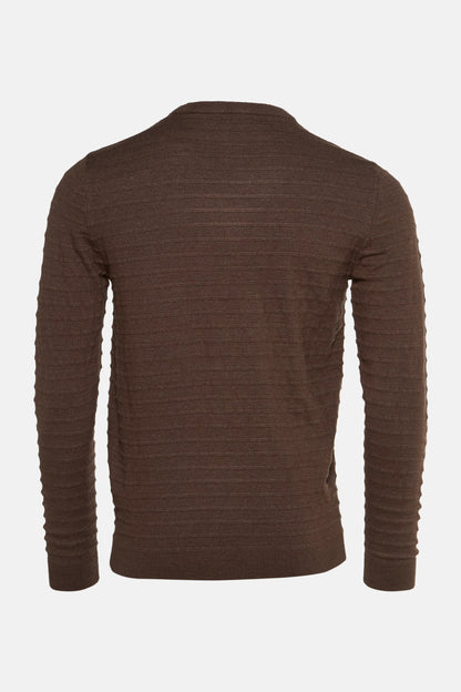 Pull met ronde hals - bruin
