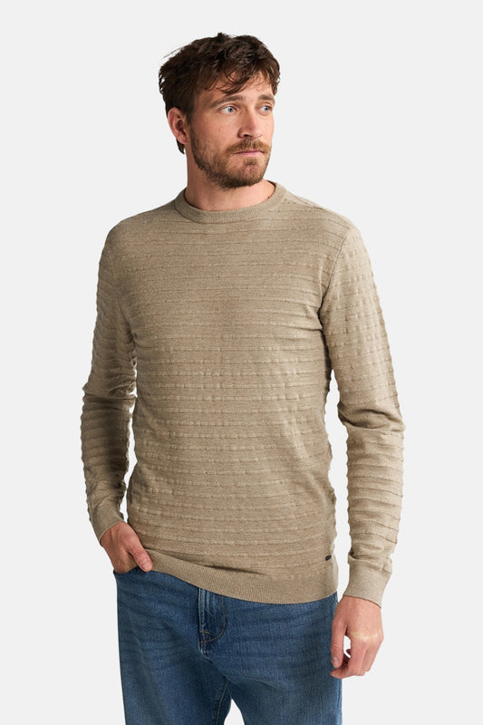 Trui met ronde hals - beige