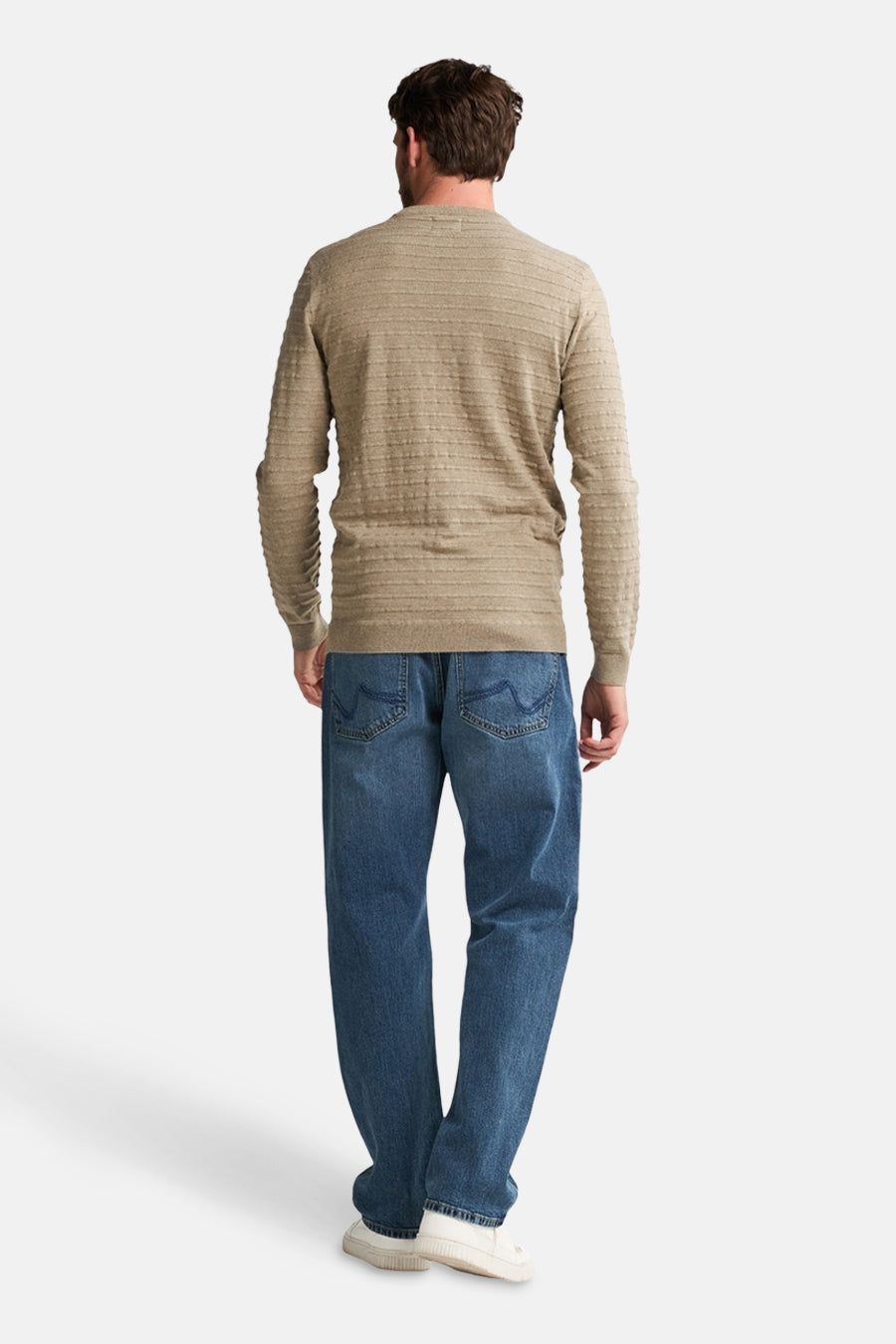 Trui met ronde hals - beige