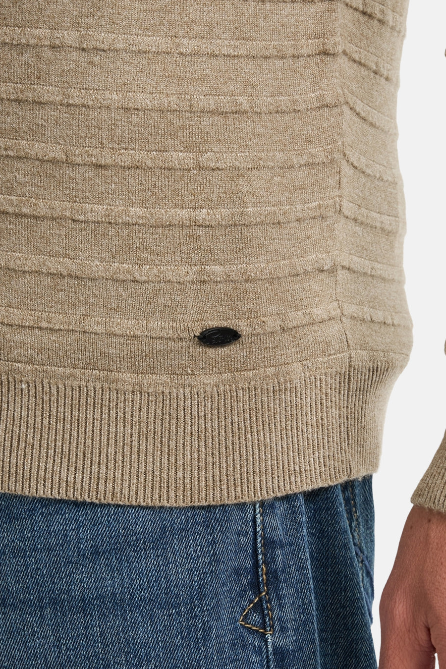 Trui met ronde hals - beige