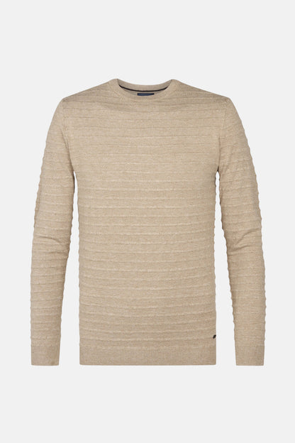 Trui met ronde hals - beige