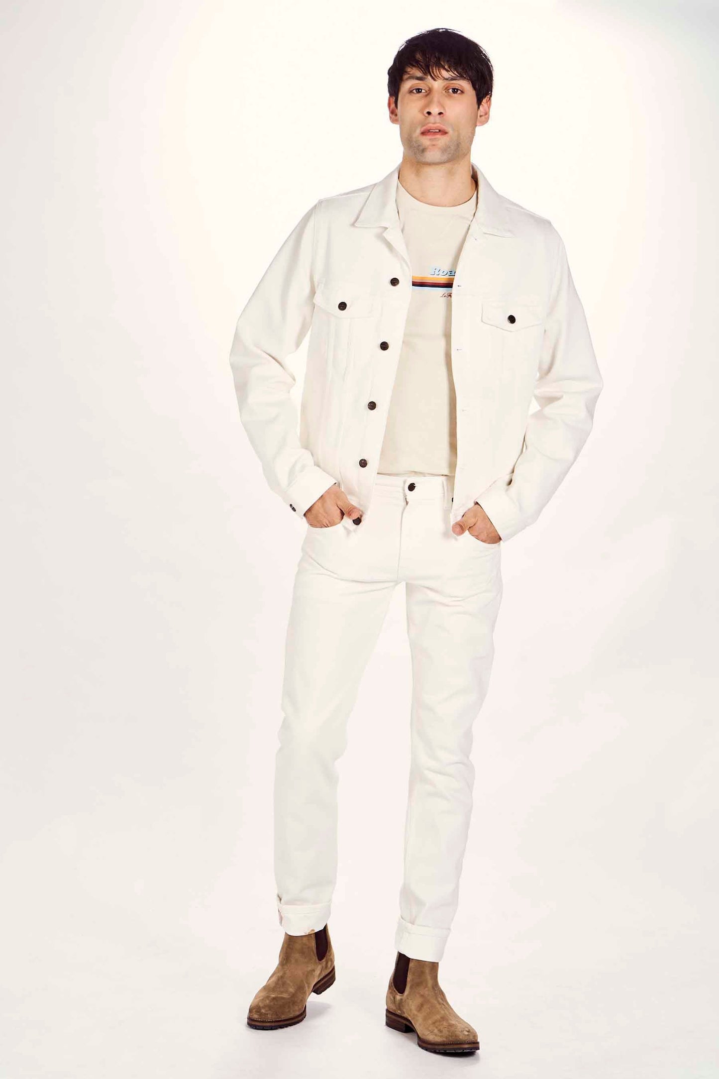 White Straight-Leg Jeans