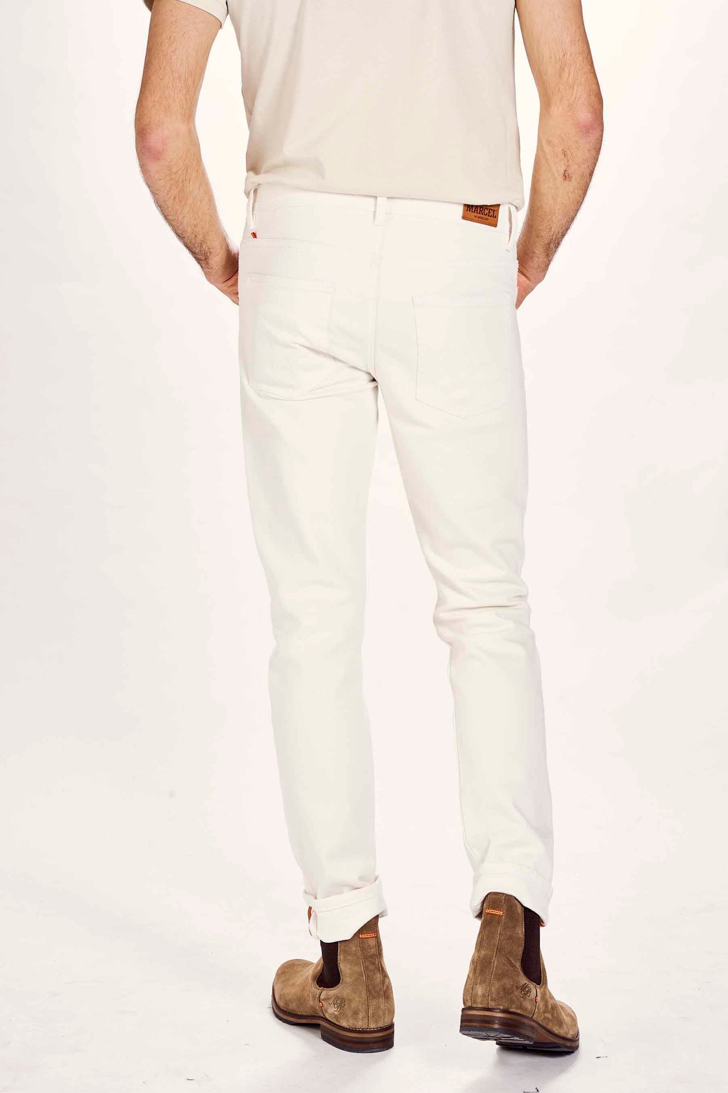 White Straight-Leg Jeans