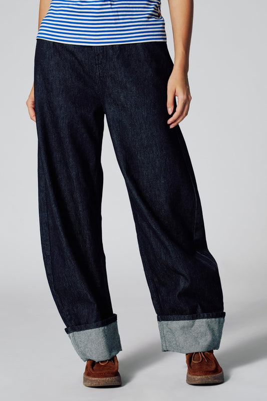 DE BALLOON JEANS - Donkerblauwe Denim
