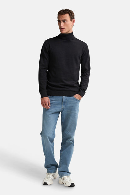Zwarte Pullover met Rolkraag