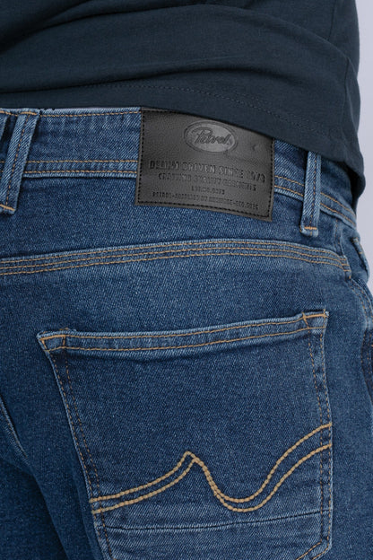 Mid Blue Denim Tapered Jeans