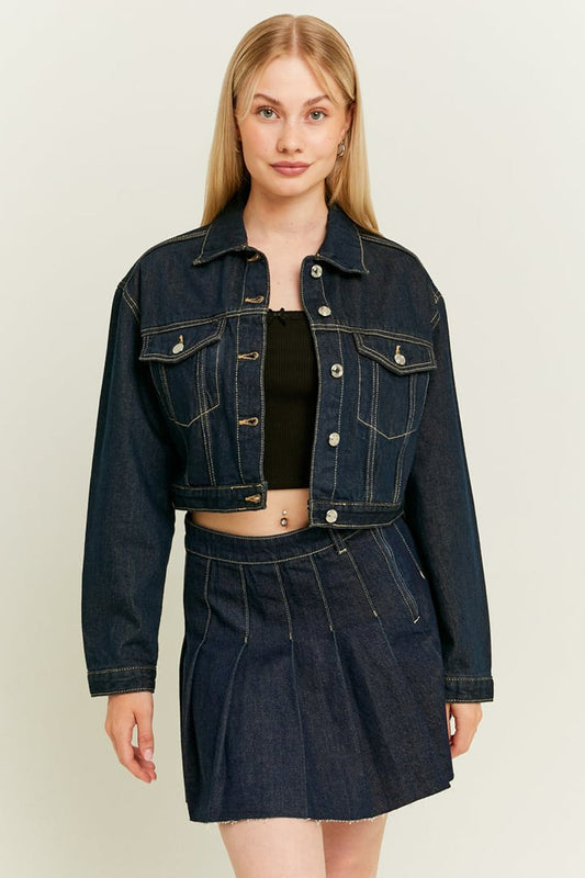 Donkerblauwe Denim Spijkerjas
