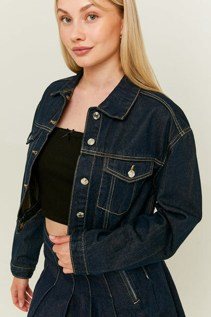 Donkerblauwe Denim Spijkerjas