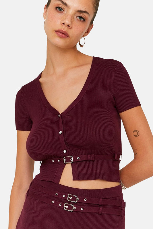 Korte Mouwen T-shirt - Bordeaux