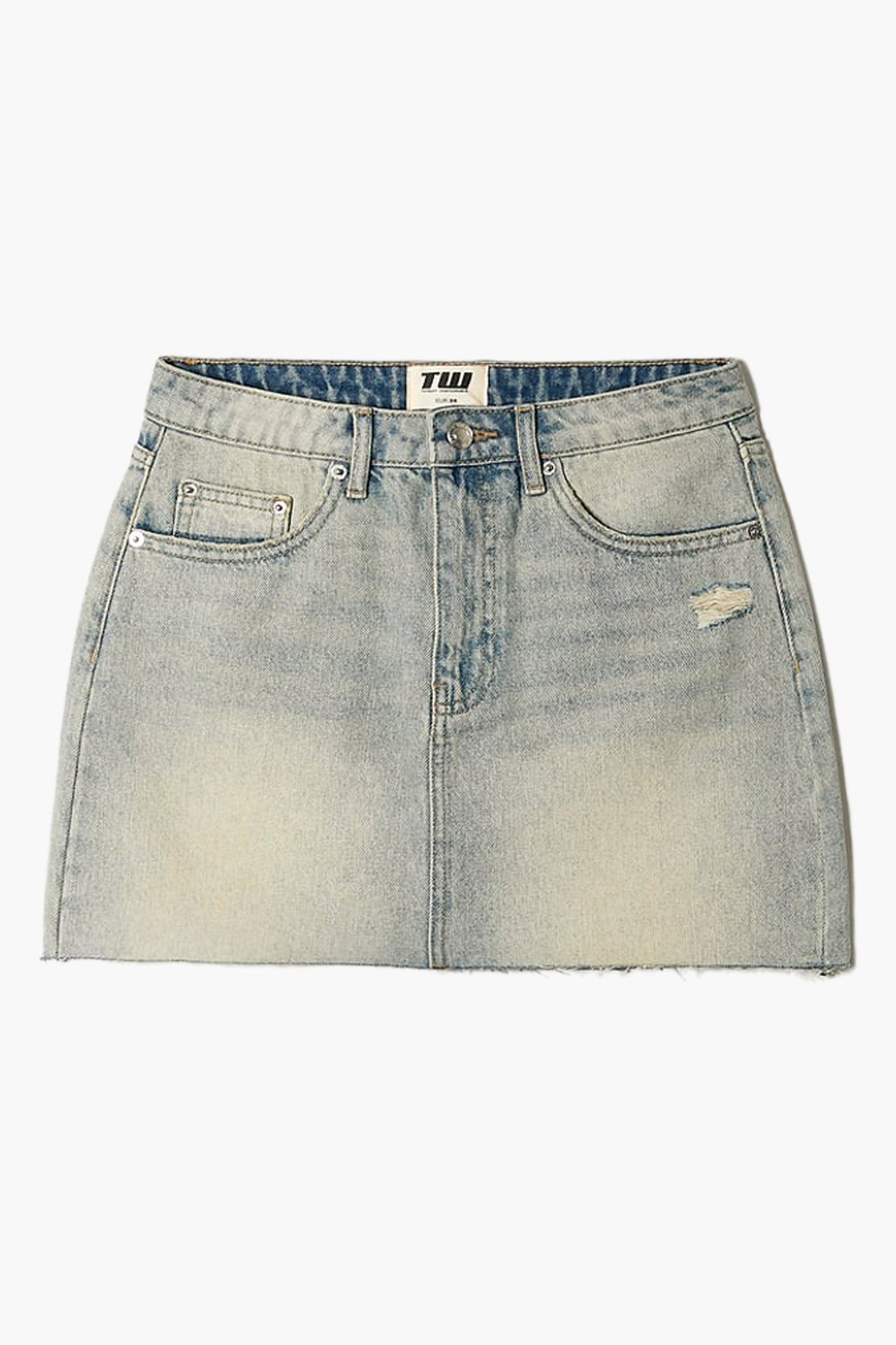 Lichtblauwe denim minirok