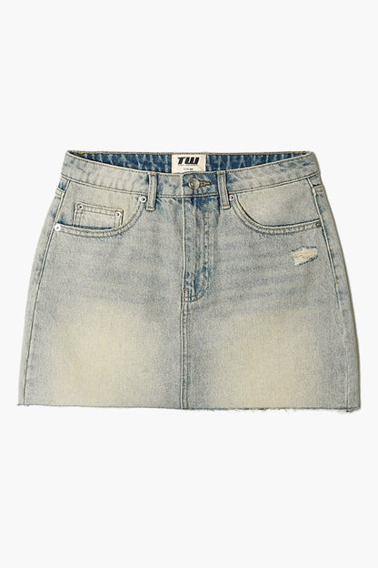 Lichtblauwe denim minirok
