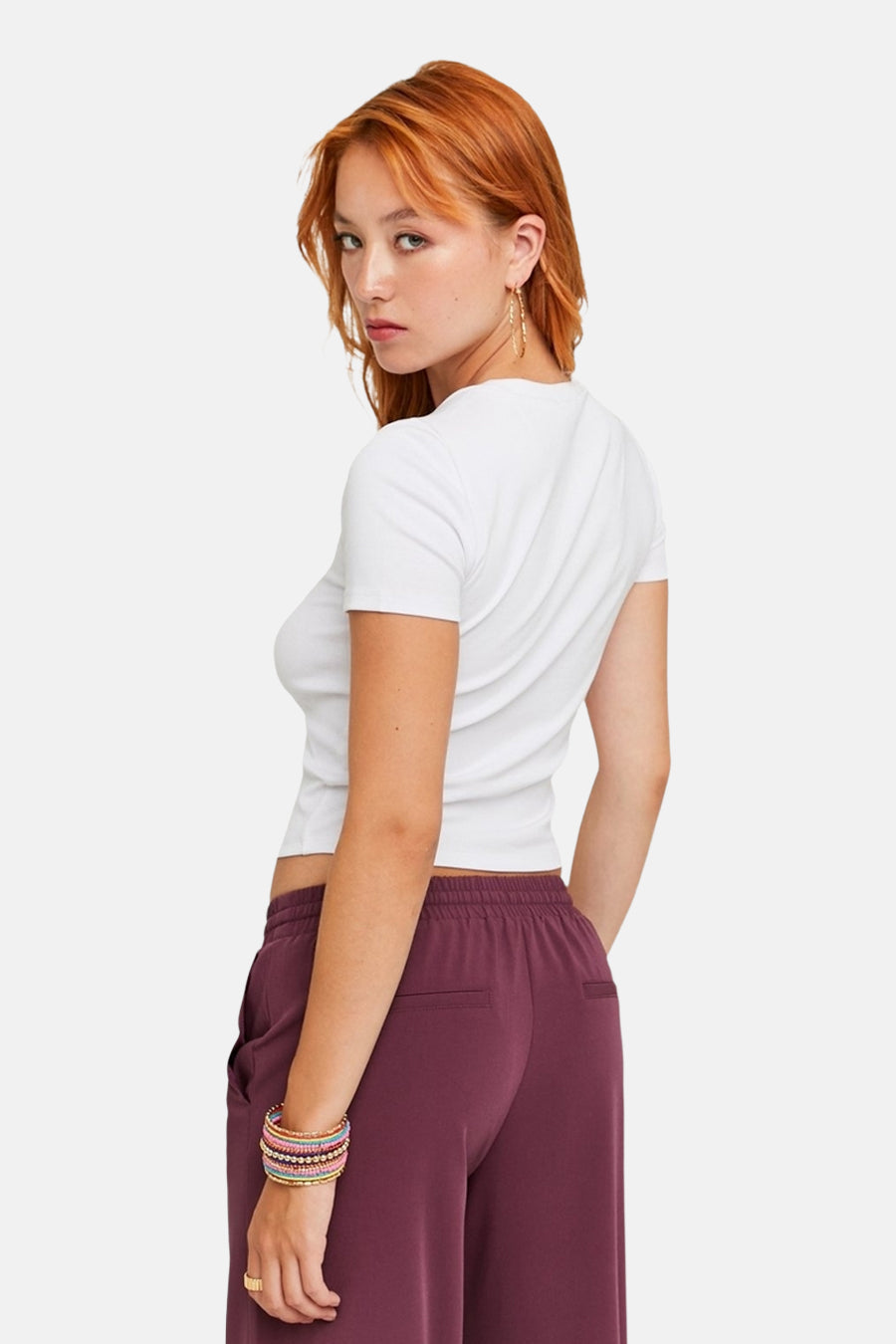 Witte T-shirt met Korte Mouwen