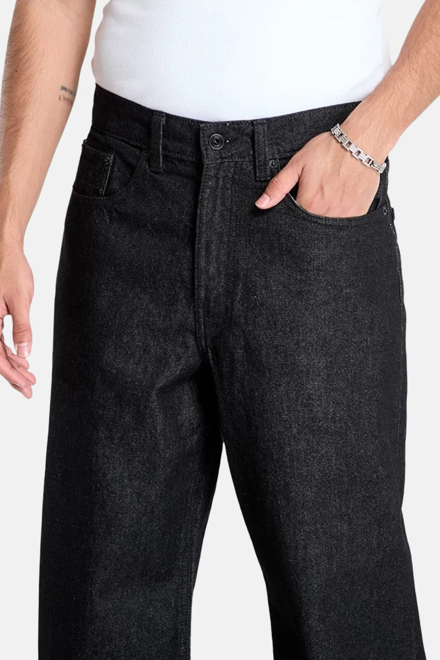 CHECK 5 Loose Fit Zwarte Denim Broek