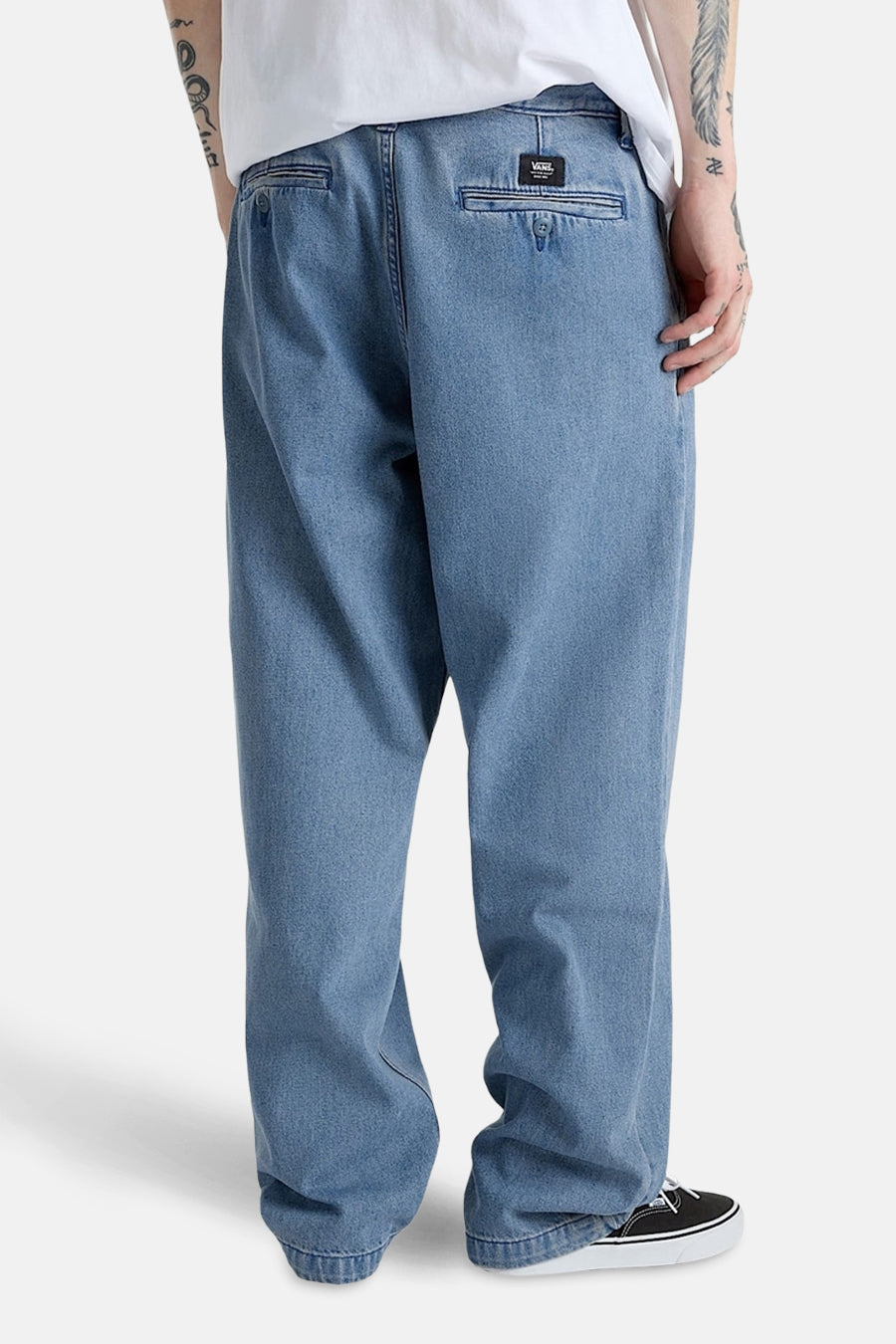 CHECK 5 Loose-Fit Denim Pants - Mid Blue Wash